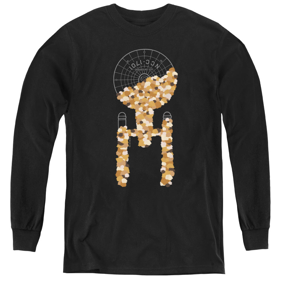 STAR TREK/TRIBBLE TAKEOVER - YOUTH LONG SLEEVE TEE - BLACK