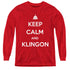 STAR TREK/CALM KLINGON - YOUTH LONG SLEEVE TEE - RED