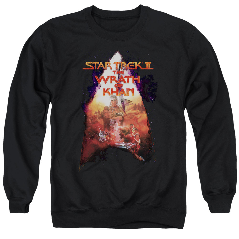 STAR TREK/TWOK POSTER - ADULT CREWNECK SWEATSHIRT - BLACK