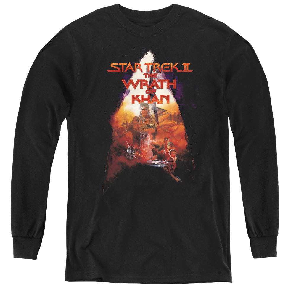 STAR TREK/TWOK POSTER - YOUTH LONG SLEEVE TEE - BLACK