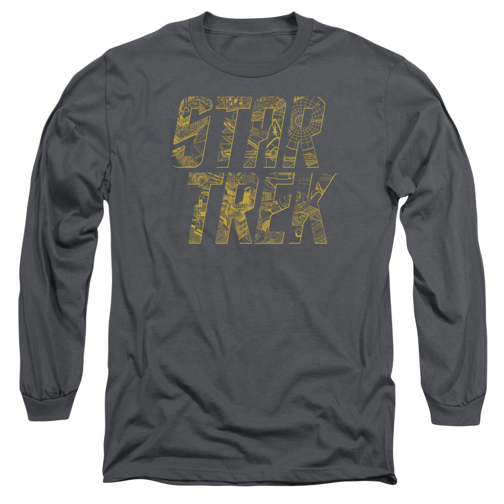 STAR TREK/SCHEMATIC LOGO - L/S ADULT 18/1 - CHARCOAL