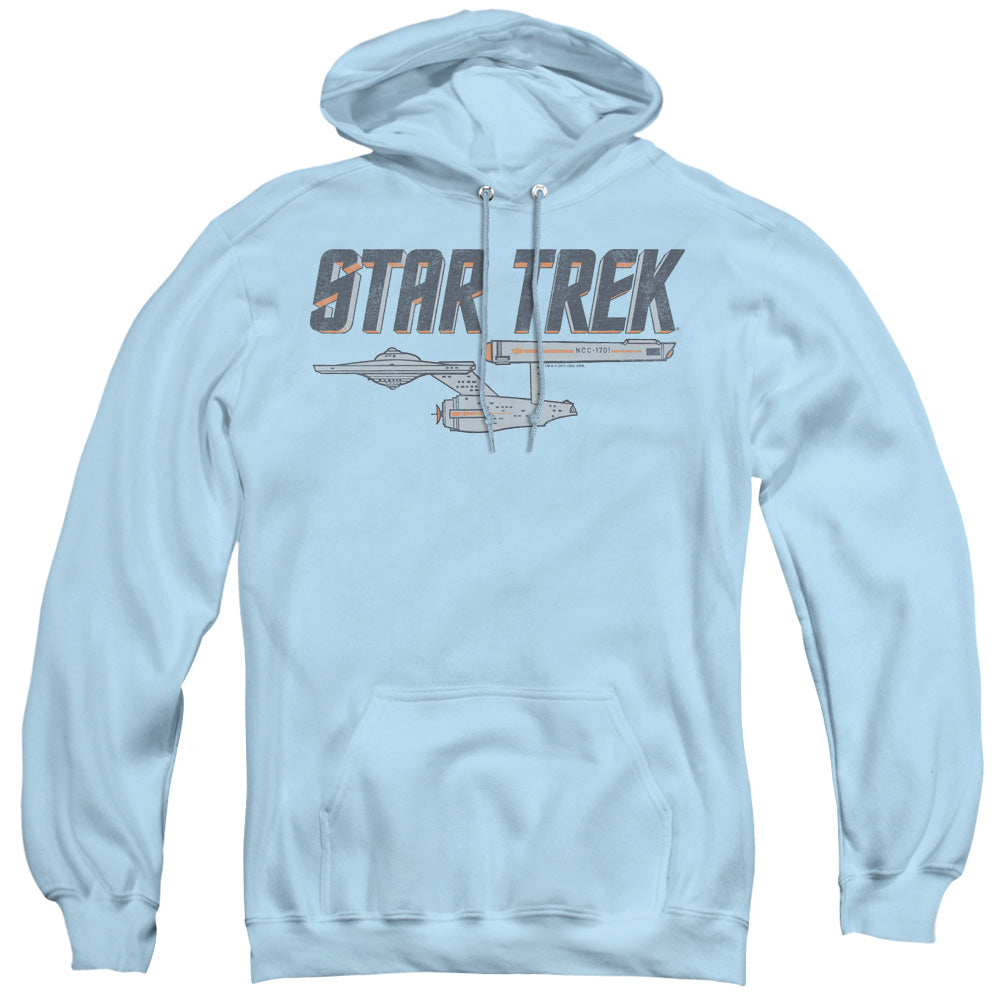STAR TREK/ENTREPRISE LOGO - ADULT PULLOVER HOODIE - LIGHT BLUE