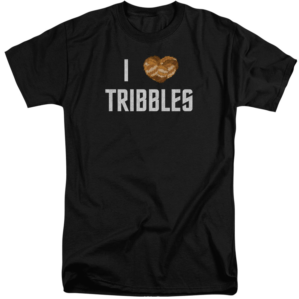 STAR TREK/I HEART TRIBBLES - S/S ADULT TALL 18/1 - BLACK