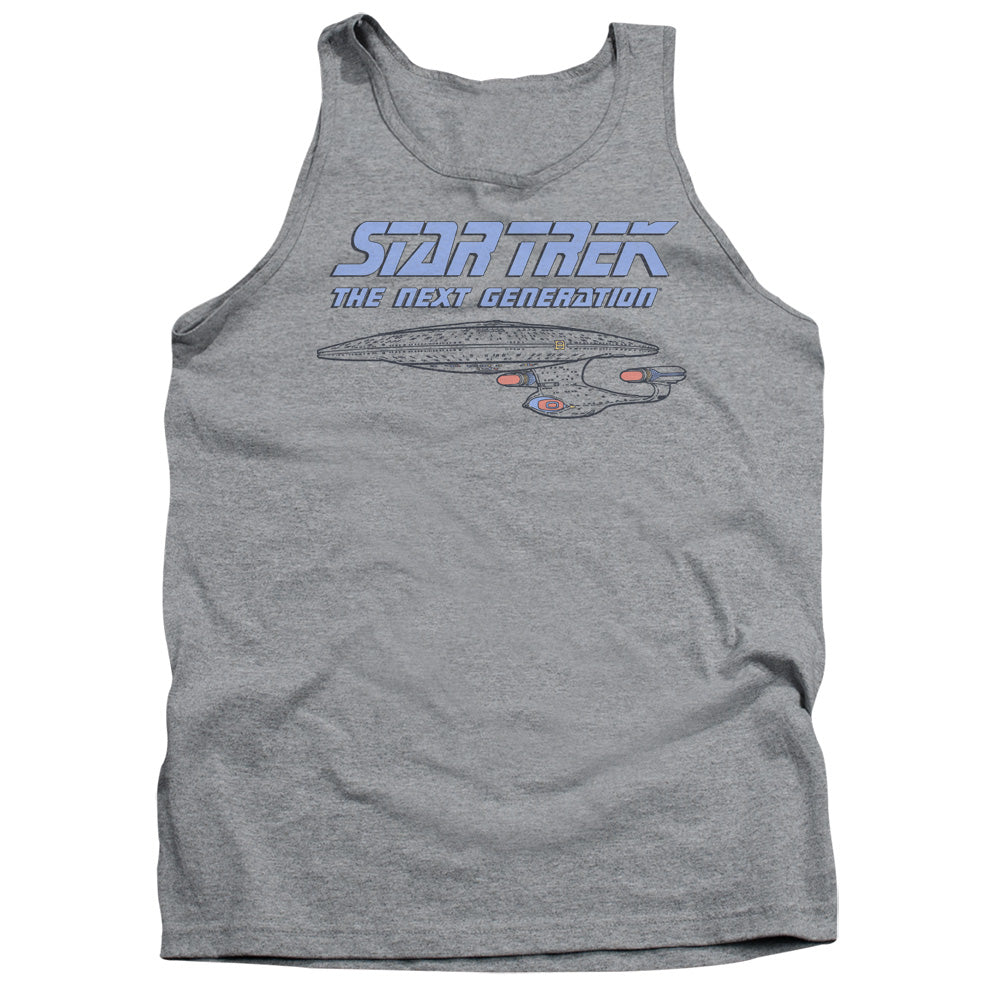 STAR TREK/DISTRESSED TNG - ADULT TANK - ATHLETIC HEATHER