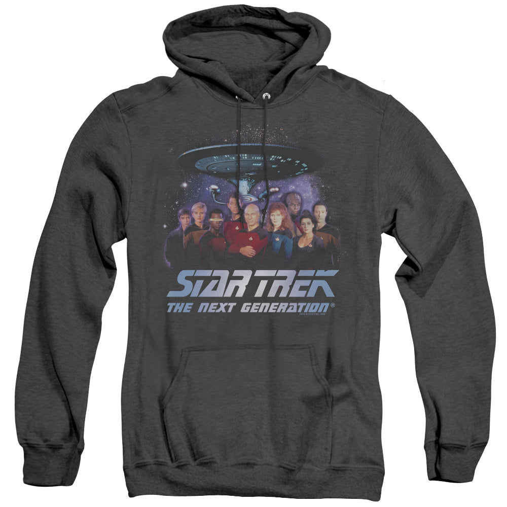 STAR TREK/SPACE GROUP - ADULT HEATHER HOODIE - BLACK