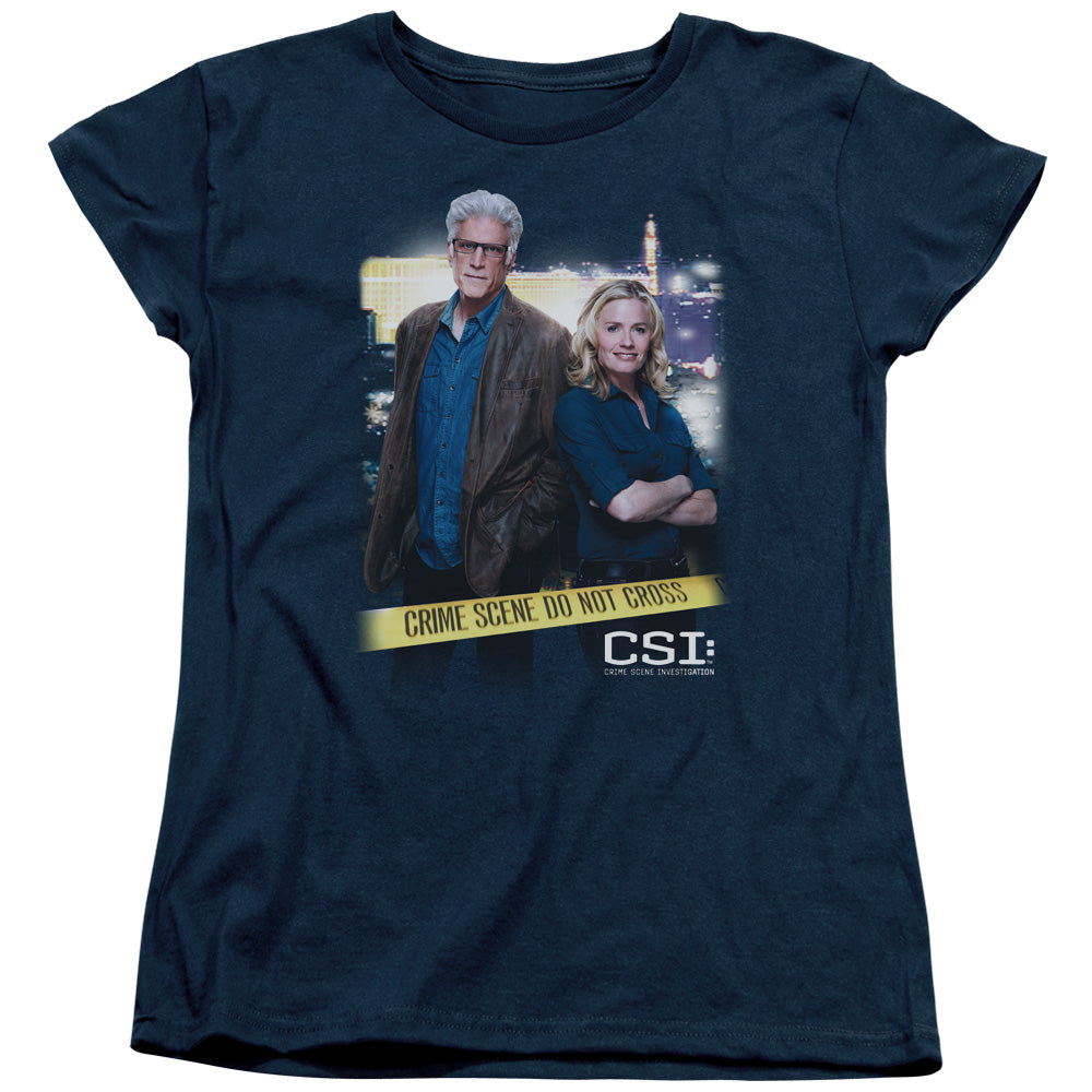 CSI/DO NOT CROSS - S/S WOMENS TEE - NAVY
