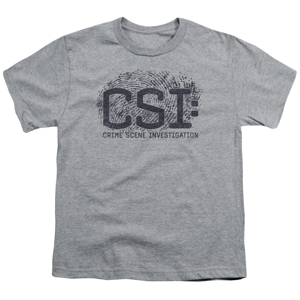 CSI/DISTRESSED LOGO - S/S YOUTH 18/1 - ATHLETIC HEATHER
