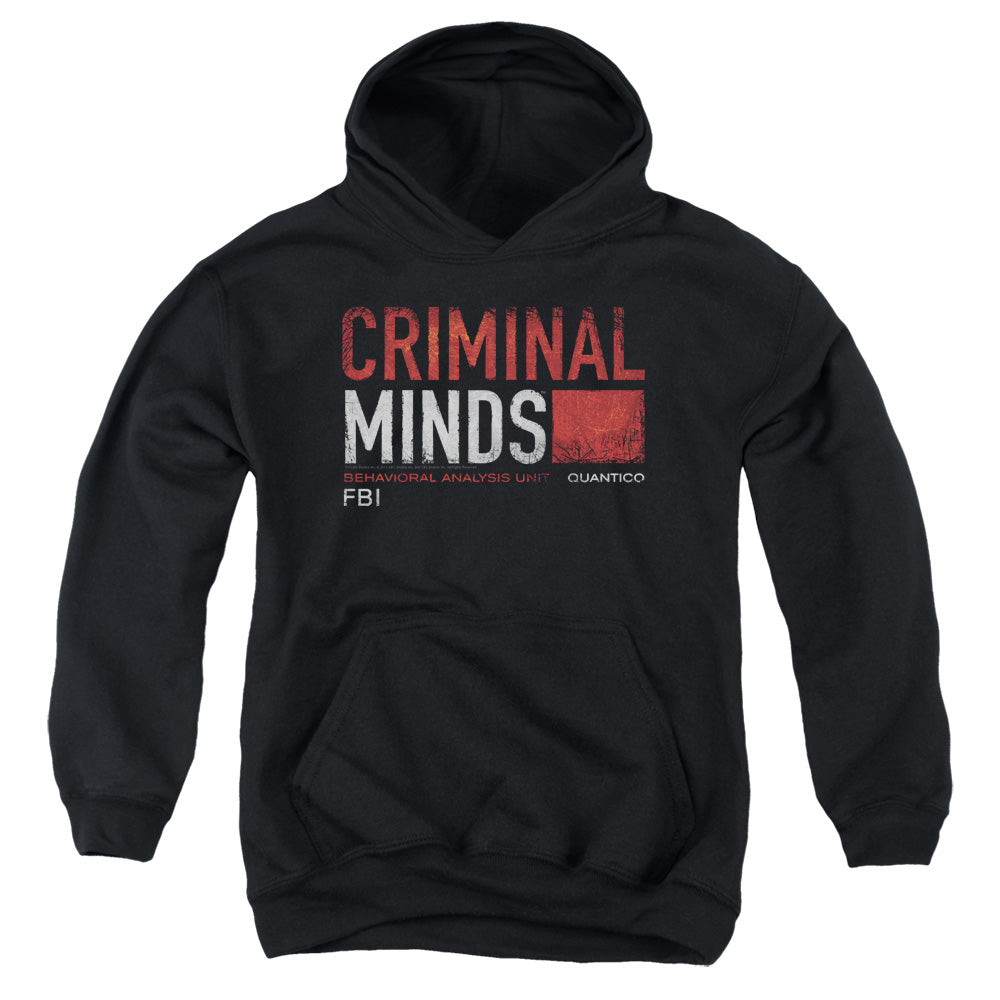 CRIMINAL MINDS/TITLE CARD - YOUTH PULLOVER HOODIE - BLACK