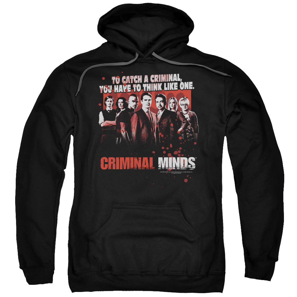 CRIMINAL MINDS/THINK LIKE ONE - ADULT PULLOVER HOODIE - BLACK