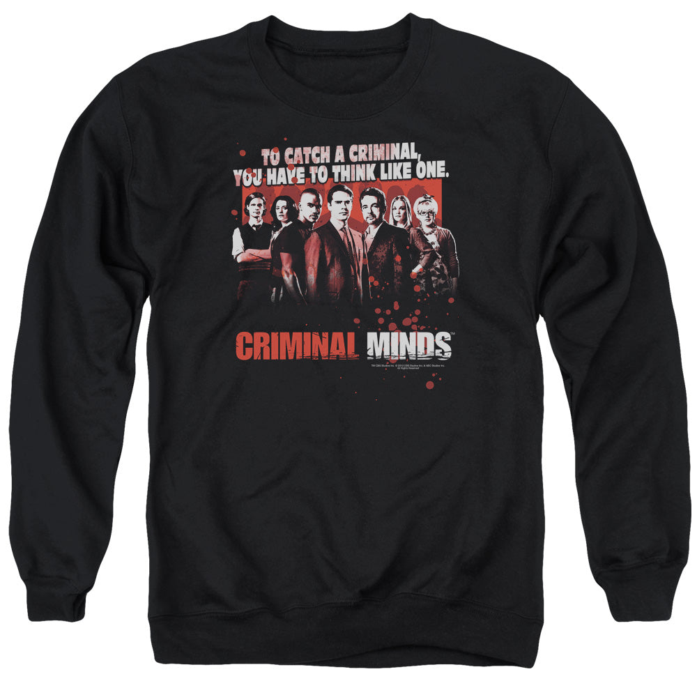 CRIMINAL MINDS/THINK LIKE ONE - ADULT CREWNECK SWEATSHIRT - BLACK