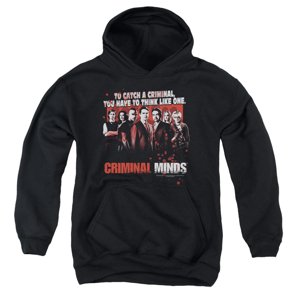 CRIMINAL MINDS/THINK LIKE ONE - YOUTH PULLOVER HOODIE - BLACK