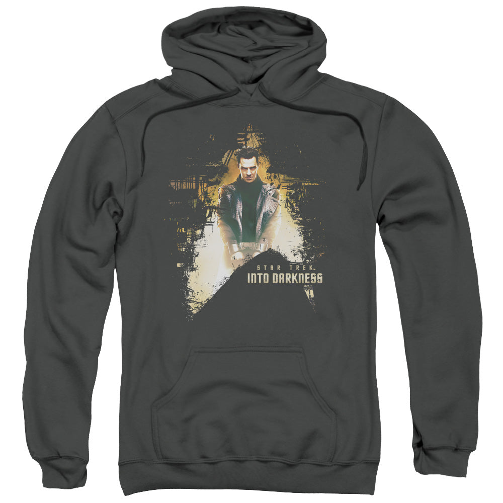 STAR TREK/DARK VILLAIN - ADULT PULLOVER HOODIE - CHARCOAL