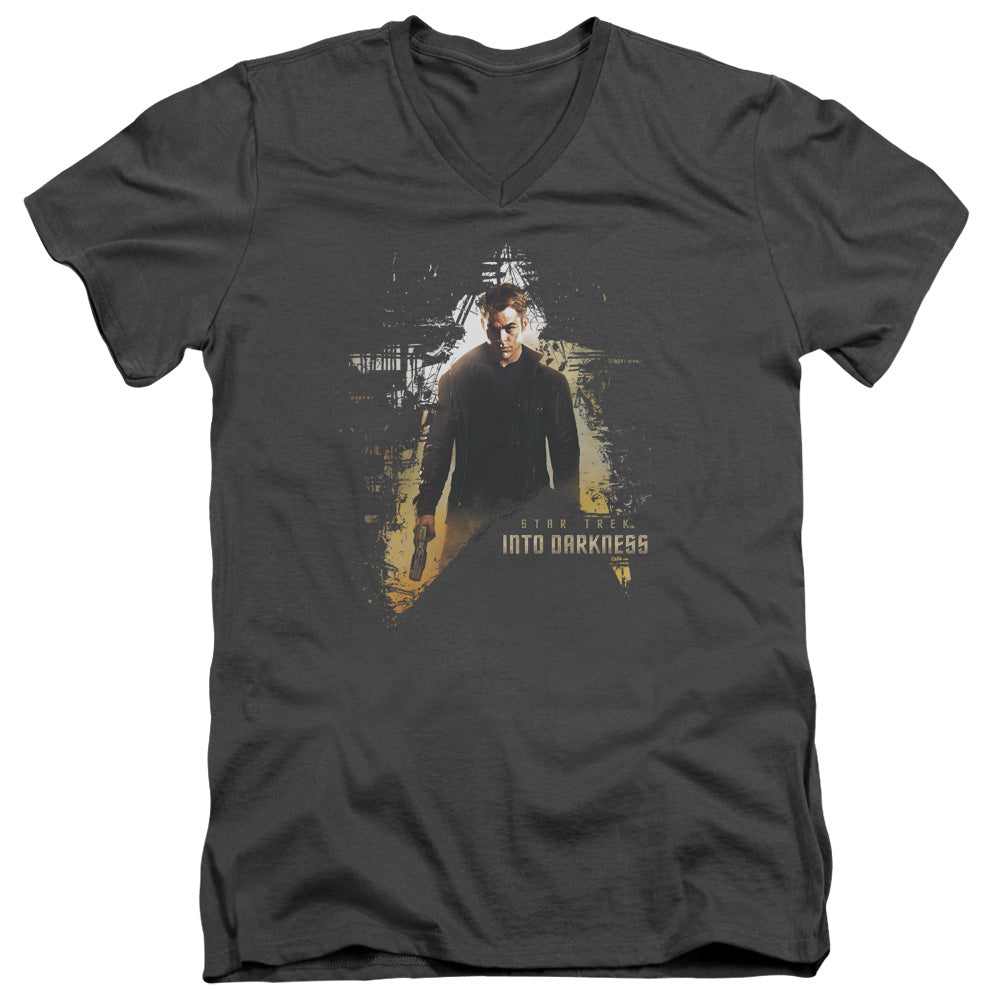 STAR TREK/DARK HERO - S/S ADULT V-NECK 30/1 - CHARCOAL