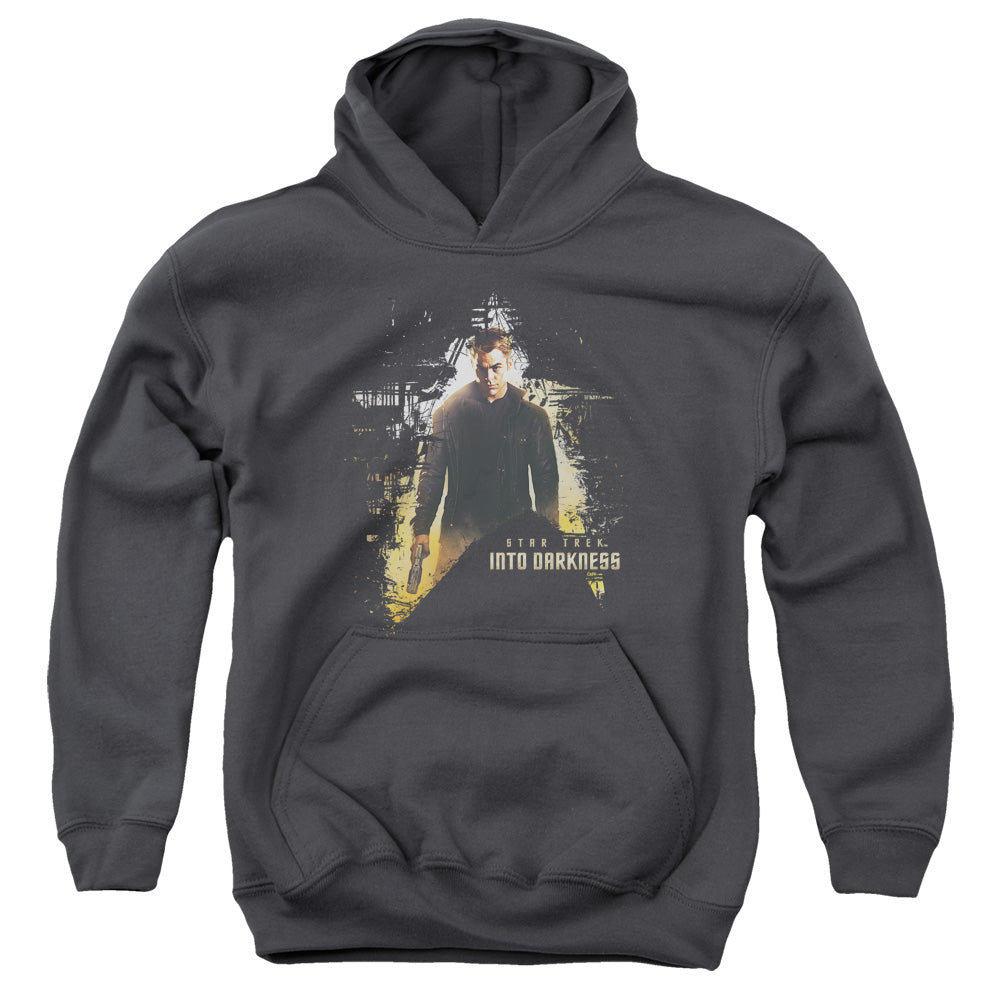 STAR TREK/DARK HERO - YOUTH PULLOVER HOODIE - CHARCOAL