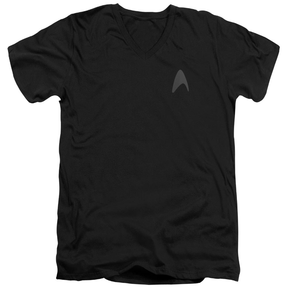 STAR TREK/DARKNESS COMMAND LOGO - S/S ADULT V-NECK 30/1 - BLACK