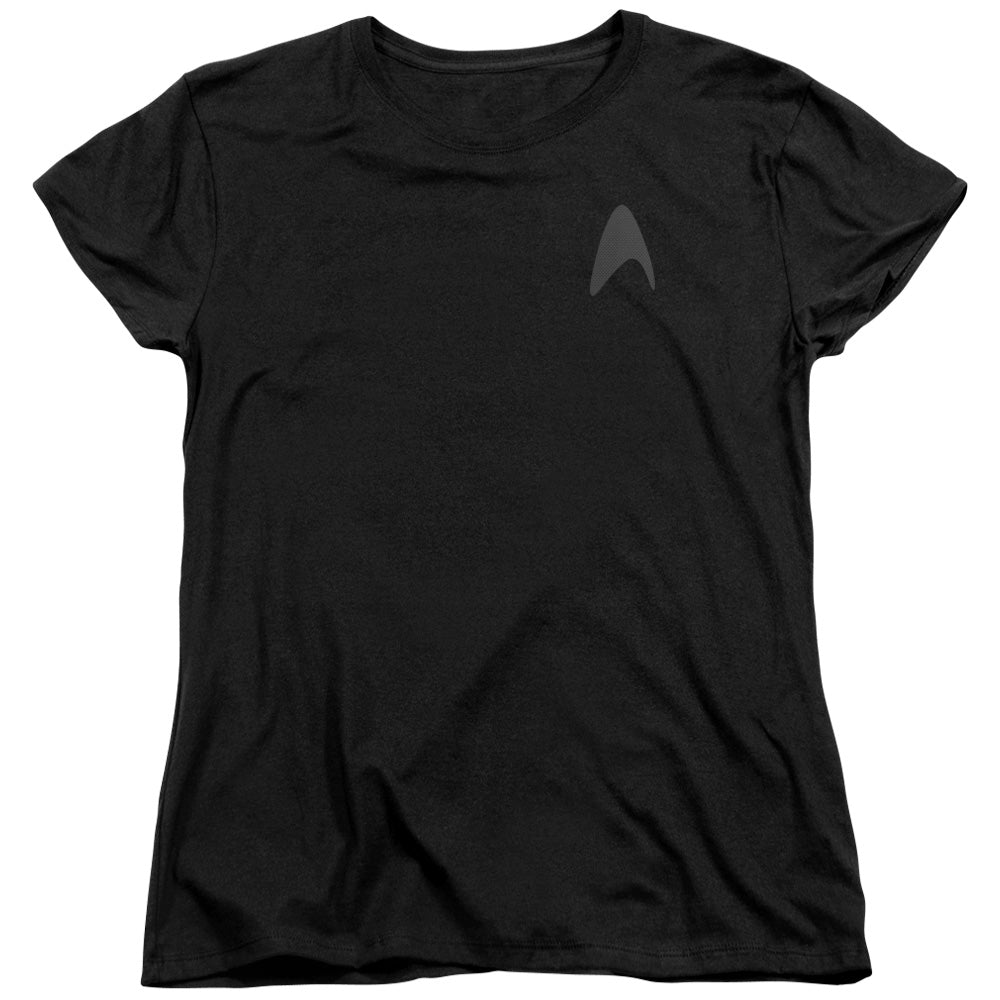STAR TREK/DARKNESS COMMAND LOGO - S/S WOMENS TEE - BLACK
