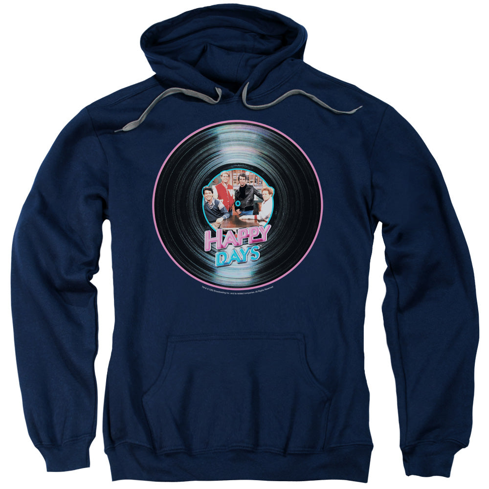 HAPPY DAYS/ON THE RECORD - ADULT PULLOVER HOODIE - NAVY