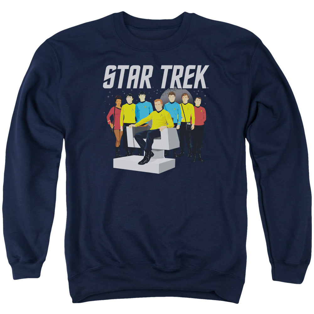 STAR TREK/VECTOR CREW - ADULT CREWNECK SWEATSHIRT - NAVY