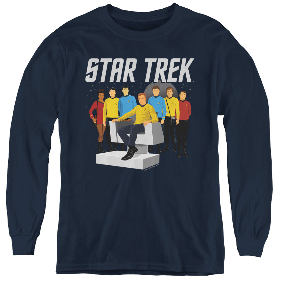 STAR TREK/VECTOR CREW - YOUTH LONG SLEEVE TEE - NAVY