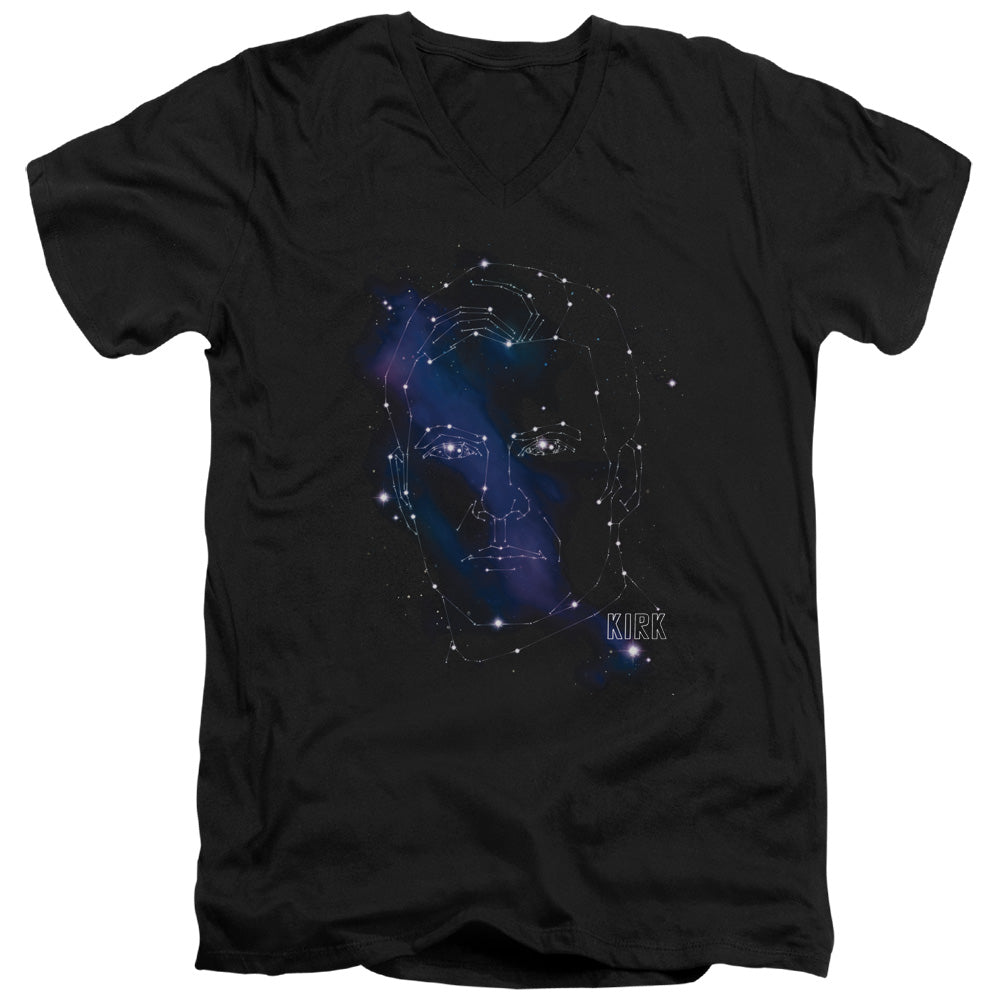 STAR TREK/KIRK CONSTELLATIONS - S/S ADULT V-NECK 30/1 - BLACK