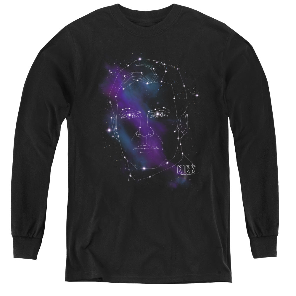 STAR TREK/KIRK CONSTELLATIONS - YOUTH LONG SLEEVE TEE - BLACK