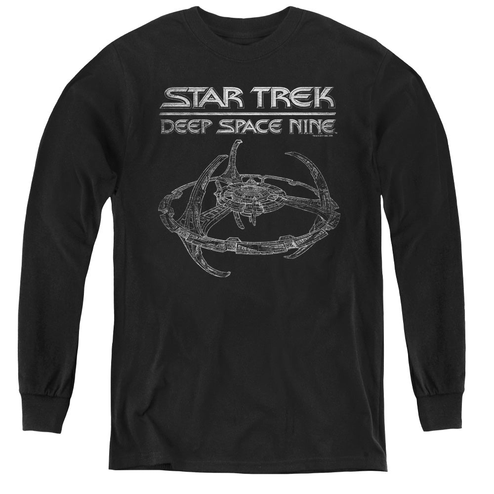 STAR TREK/DS9 STATION - YOUTH LONG SLEEVE TEE - BLACK