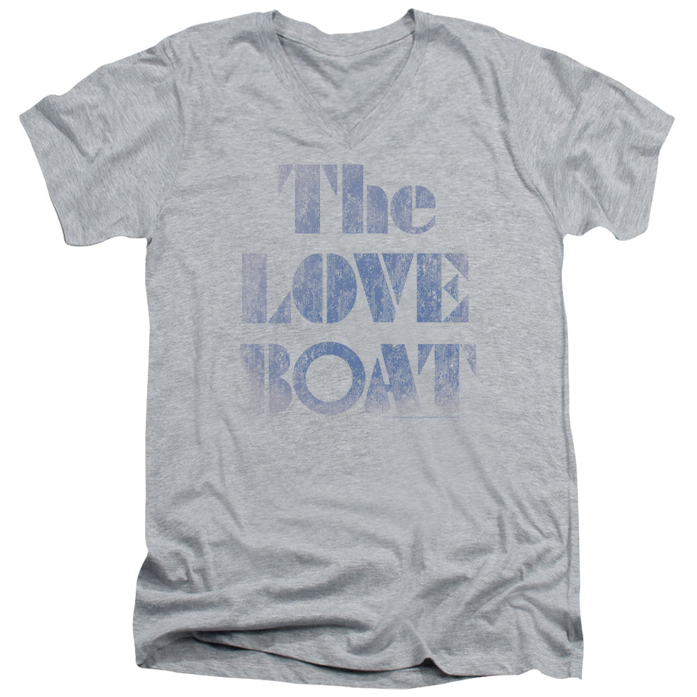 LOVE BOAT/DISTRESSED - S/S ADULT V-NECK 30/1 - ATHLETIC HEATHER