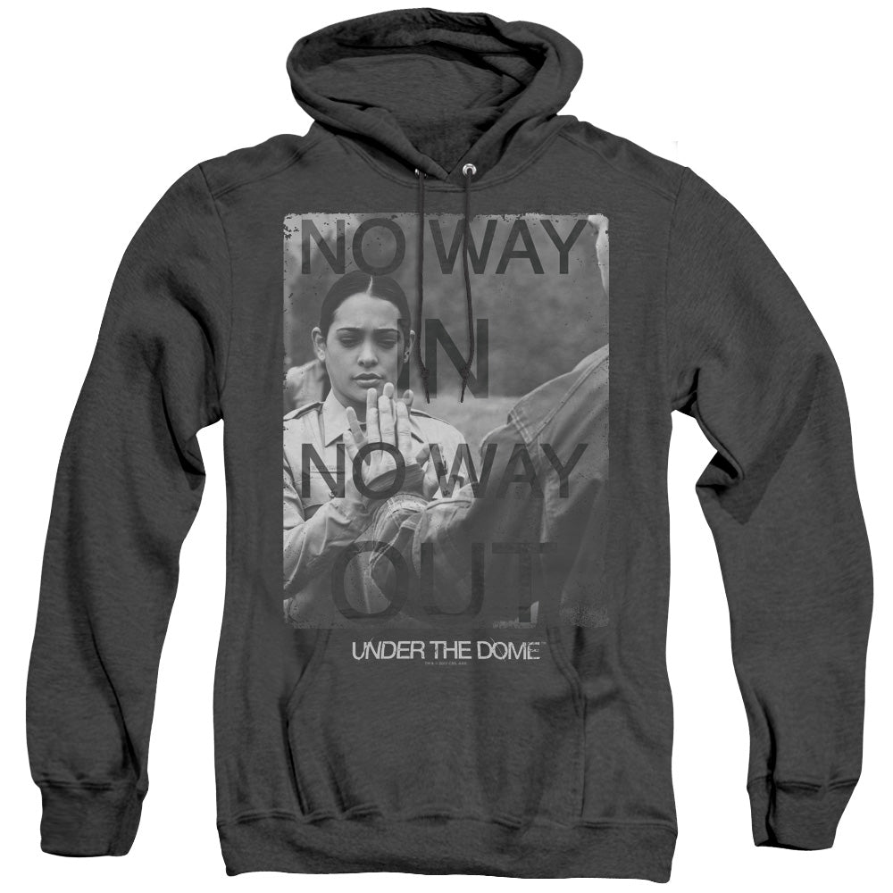 UNDER THE DOME/TRAPPED - ADULT HEATHER HOODIE - BLACK