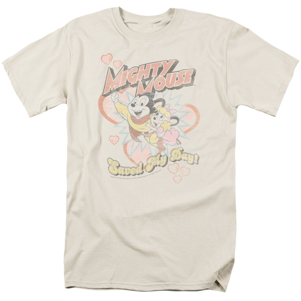 MIGHTY MOUSE/SAVED MY DAY - S/S ADULT 18/1 - CREAM