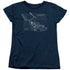 STAR TREK/ENTERPRISE PRINTS - S/S WOMENS TEE - NAVY