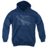STAR TREK/ENTERPRISE PRINTS - YOUTH PULLOVER HOODIE - NAVY