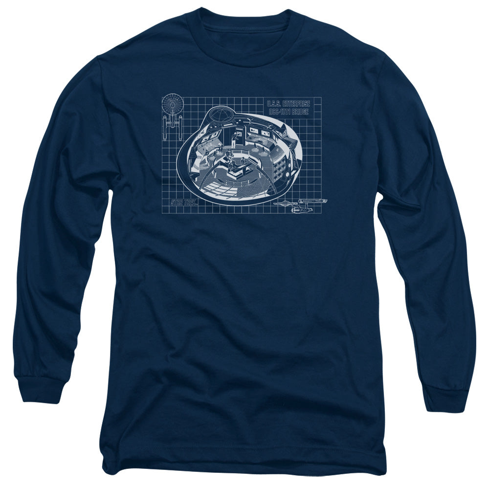 STAR TREK/BRIDGE PRINTS -  L/S ADULT 18/1  - NAVY