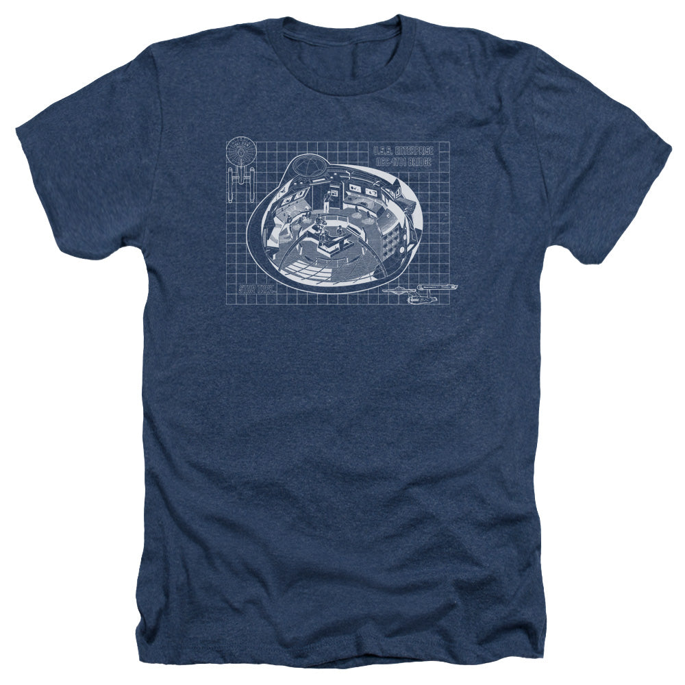 STAR TREK/BRIDGE PRINTS - ADULT HEATHER - NAVY