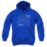 STAR TREK/PHASER PLANS - YOUTH PULLOVER HOODIE - ROYAL BLUE
