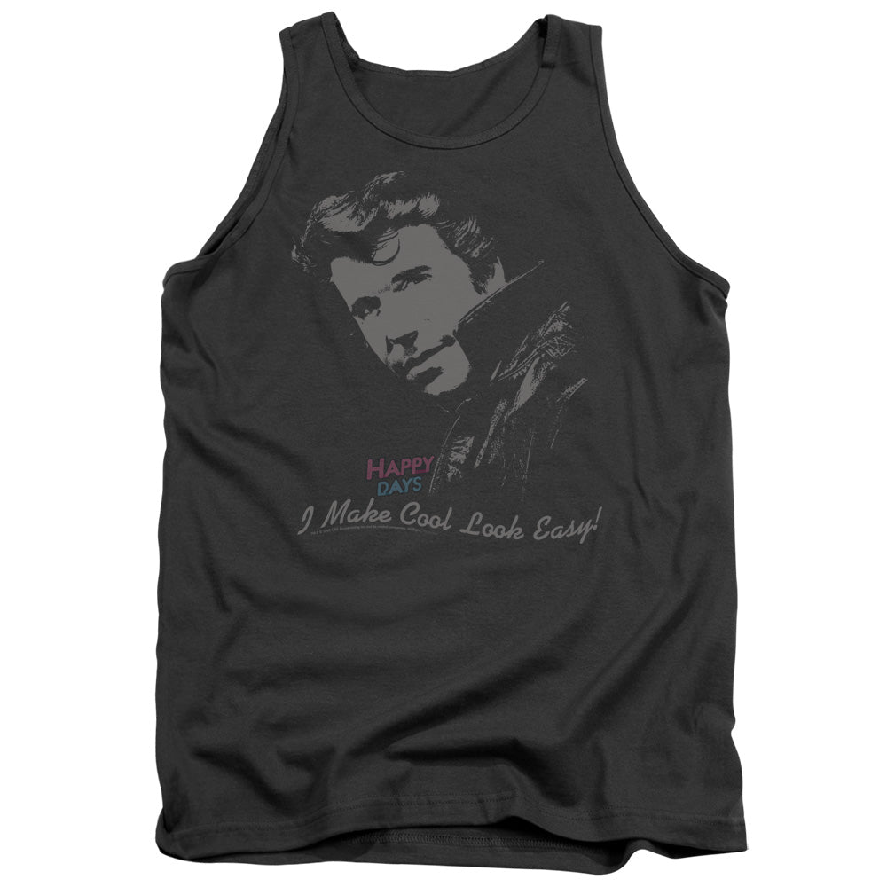 HAPPY DAYS/COOL FONZ - ADULT TANK - CHARCOAL