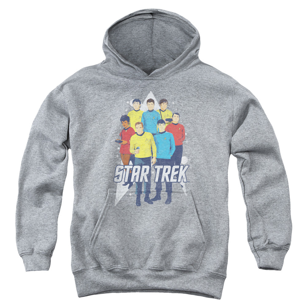 STAR TREK/HERE HERE - YOUTH PULLOVER HOODIE - ATHLETIC HEATHER