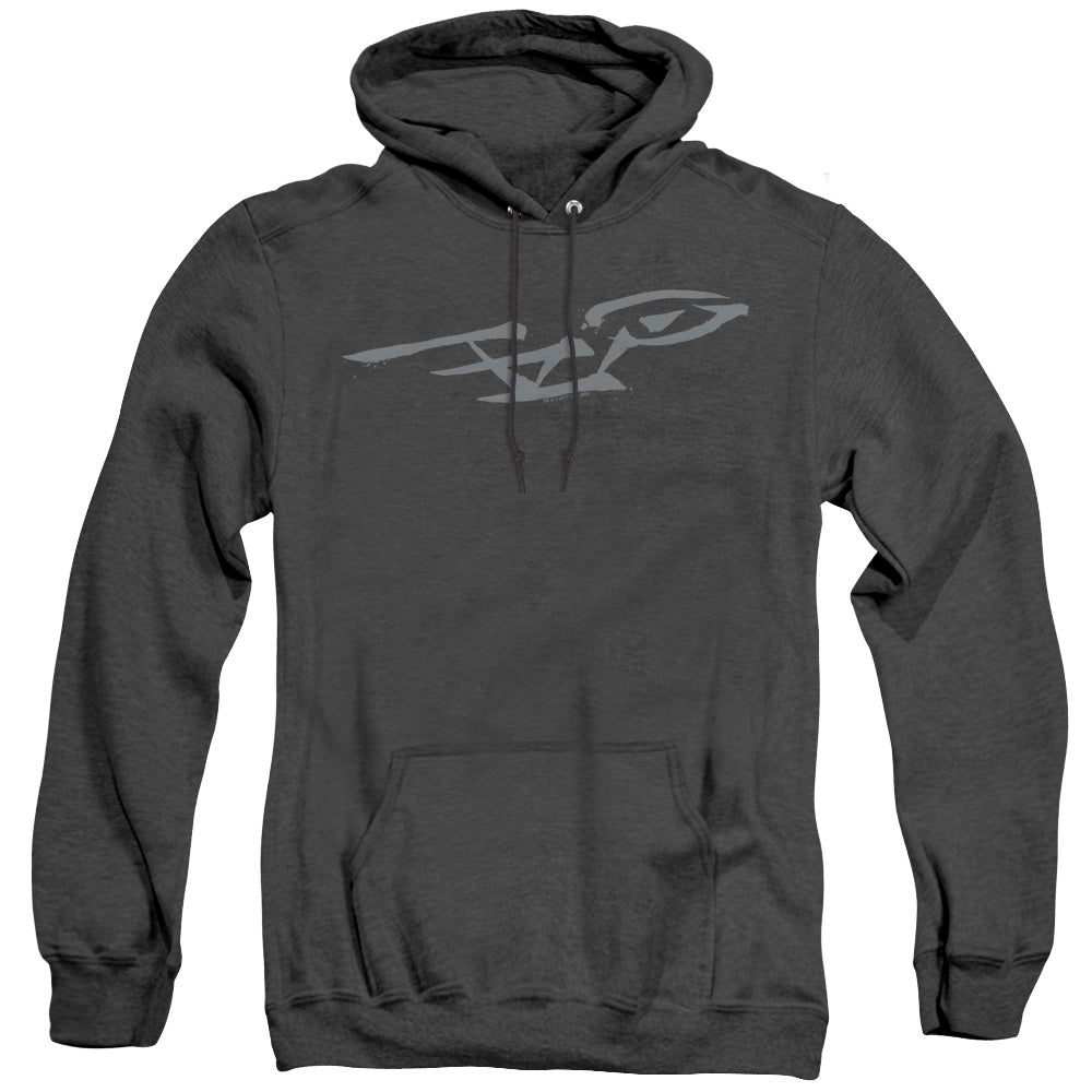 STAR TREK/BUSHWORK ENTERPRISE - ADULT HEATHER HOODIE - BLACK