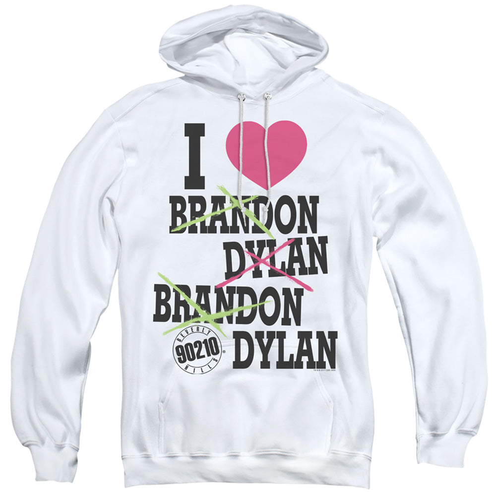 90210/I HEART 90210 - ADULT PULLOVER HOODIE - WHITE