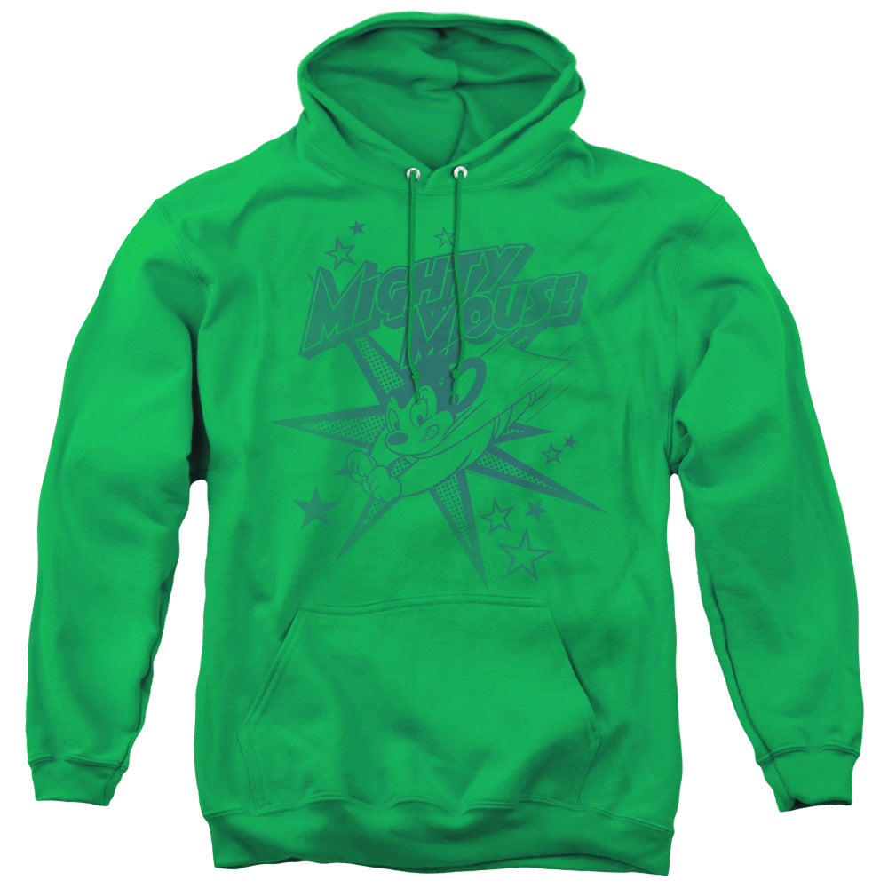 MIGHTY MOUSE/MIGHTY MOUSE - ADULT PULLOVER HOODIE - KELLY GREEN