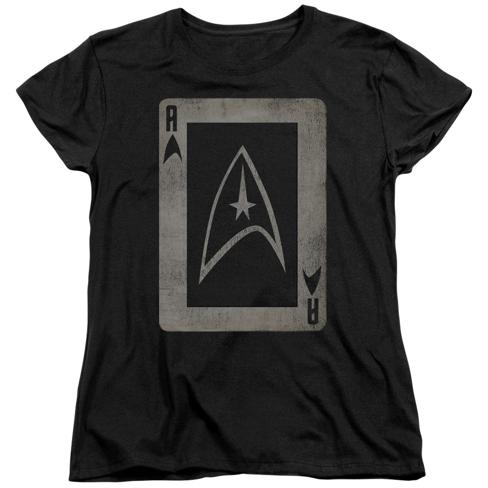 STAR TREK/TOS ACE - S/S WOMENS TEE - BLACK