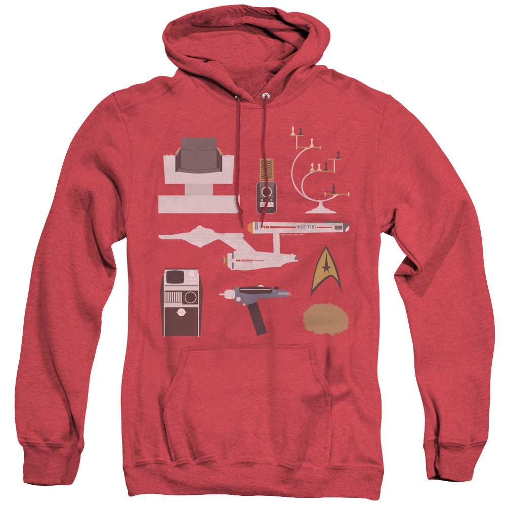STAR TREK/TOS GIFT SET - ADULT HEATHER HOODIE - RED