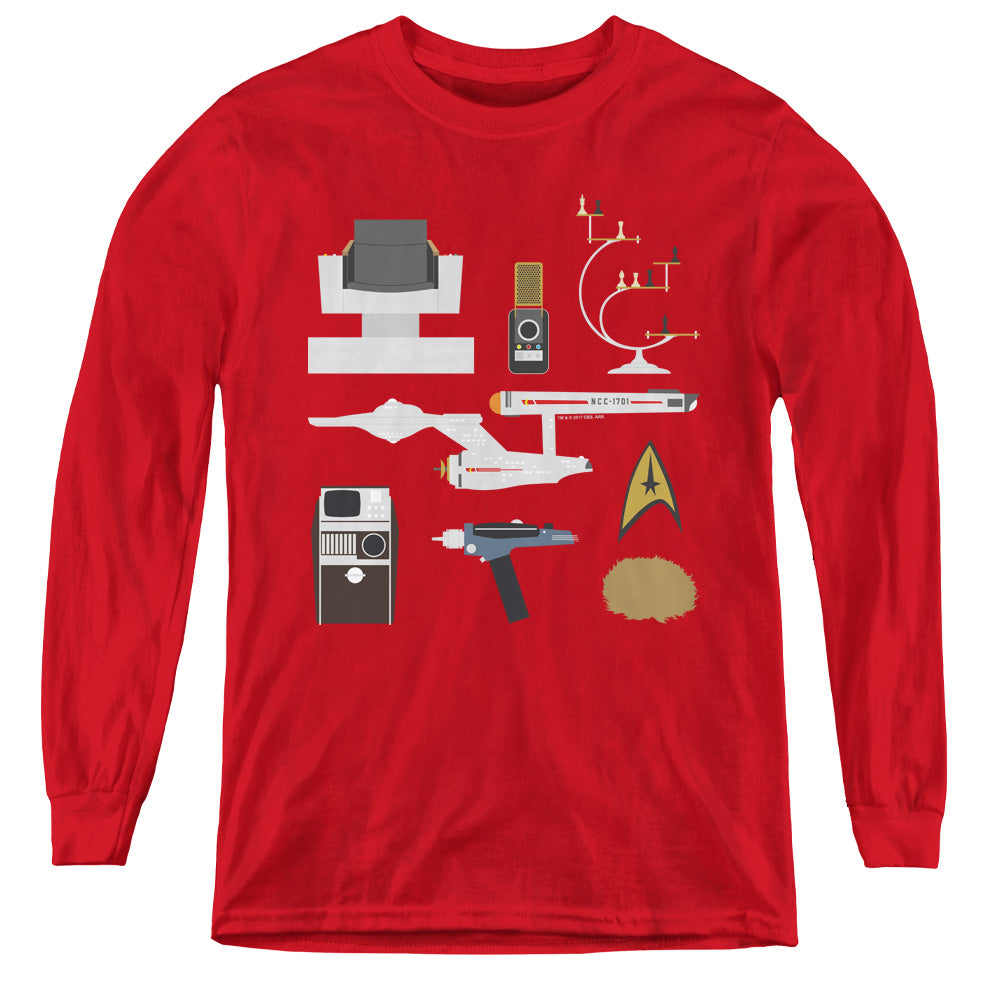 STAR TREK/TOS GIFT SET - YOUTH LONG SLEEVE TEE - RED