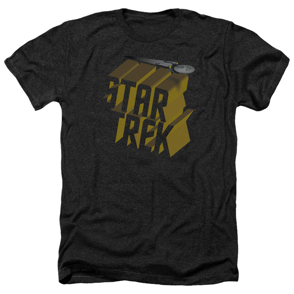 STAR TREK/3D LOGO - ADULT HEATHER - BLACK