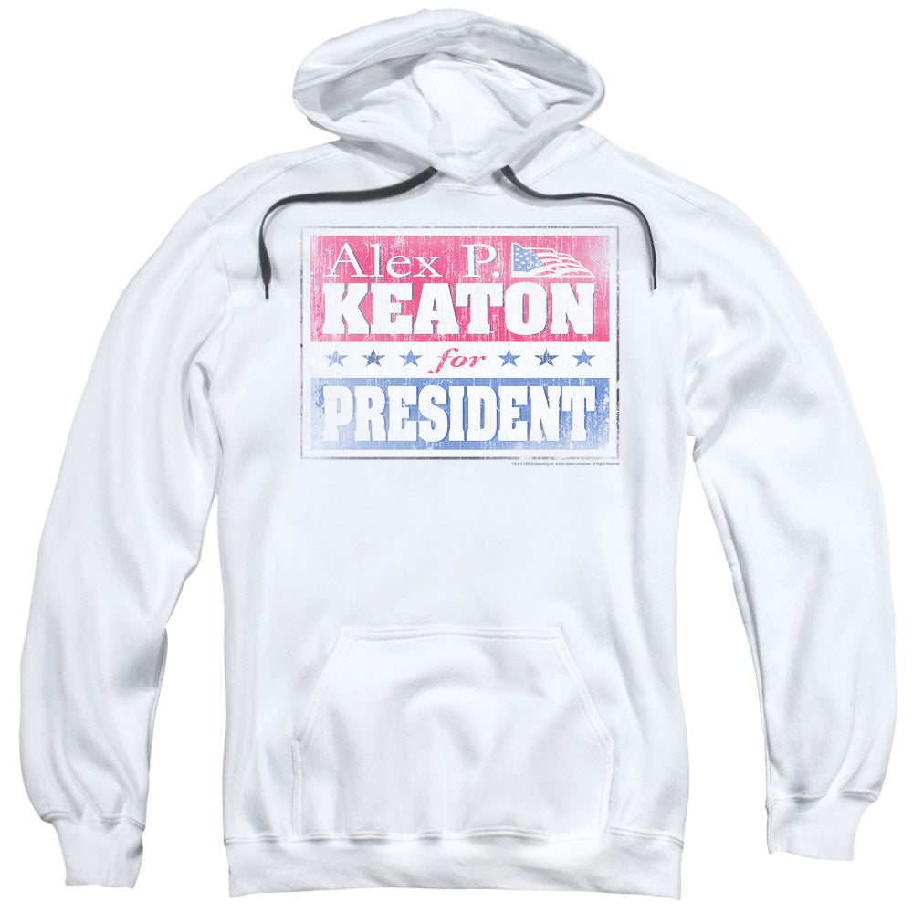 FAMILY TIES/ALEX FOR PRESIDENT - ADULT PULLOVER HOODIE - WHITE