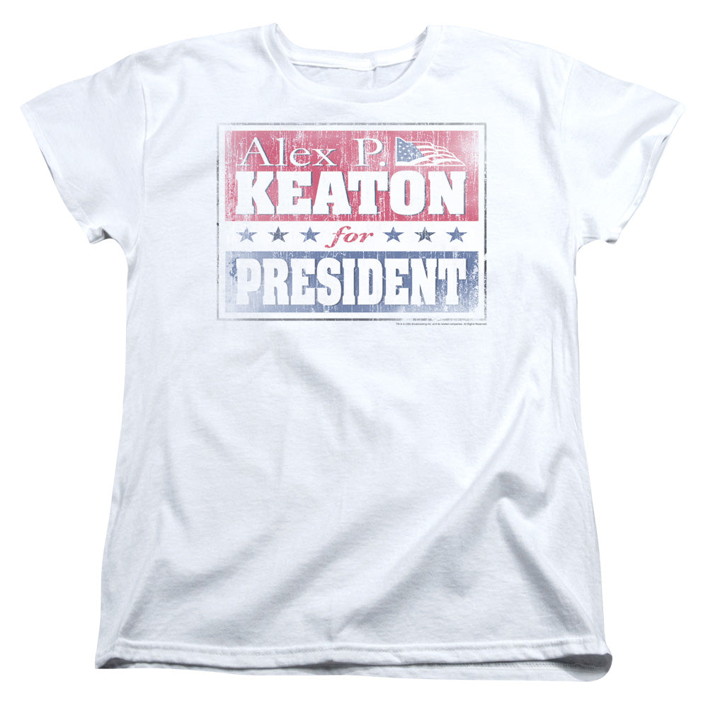 FAMILY TIES/ALEX FOR PRESIDENT - S/S WOMENS TEE - WHITE