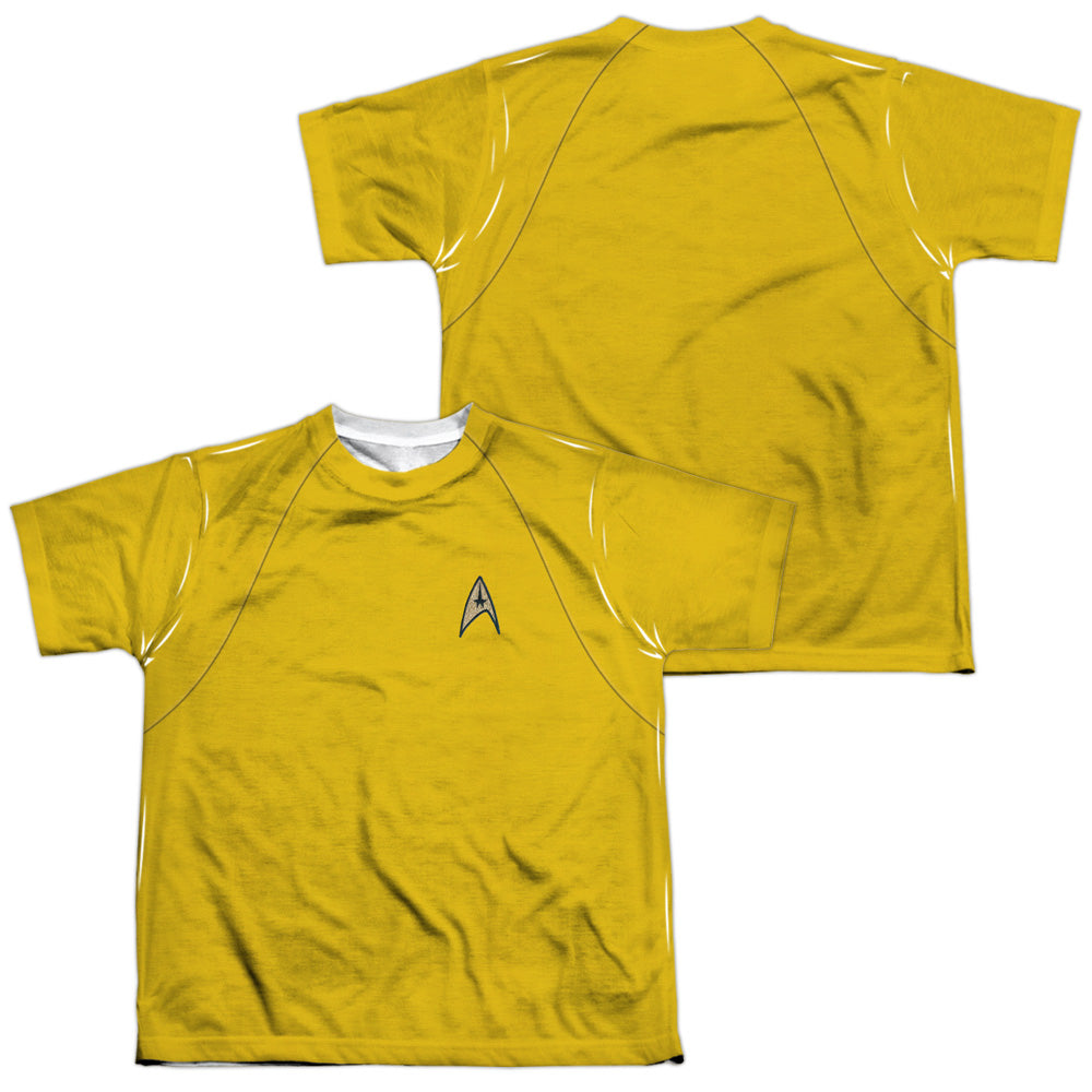 STAR TREK/TOS COMMAND UNIFORM (FRONT/BACK PRINT) - S/S YOUTH POLY CREW - MULTI