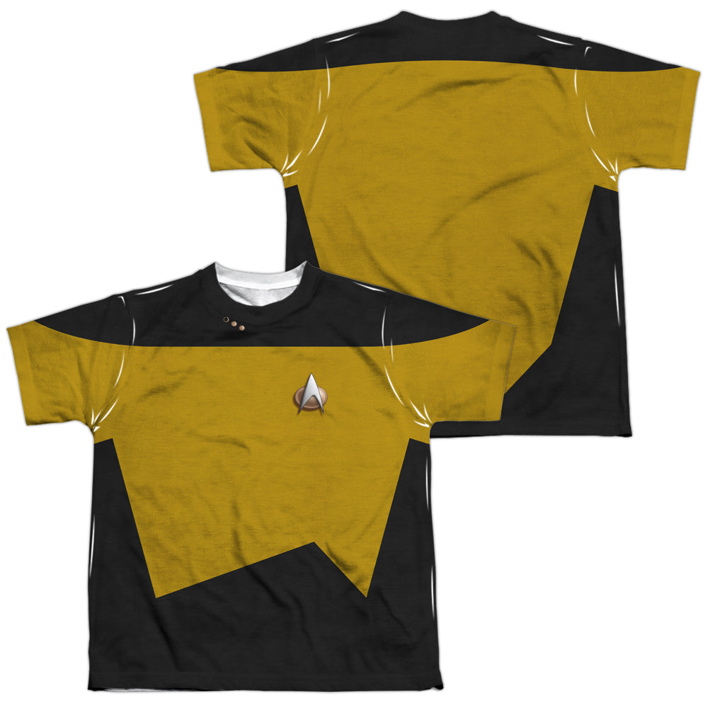 STAR TREK/TNG ENGINEERING UNIFORM (FRONT/BACK PRINT) - S/S YOUTH POLY CREW - MULTI