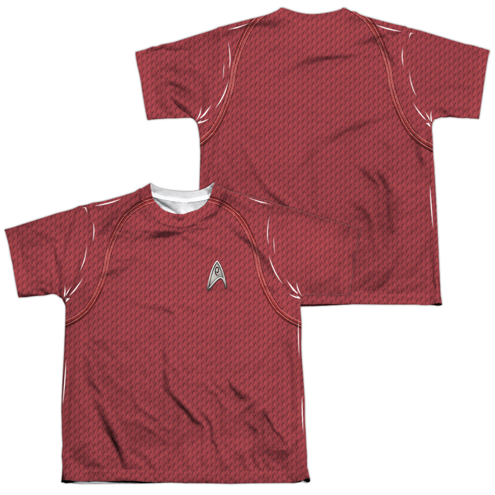 STAR TREK/MOVIE ENGINEERING UNIFORM (FRONT/BACK PRINT) - S/S YOUTH POLY CREW - MULTI
