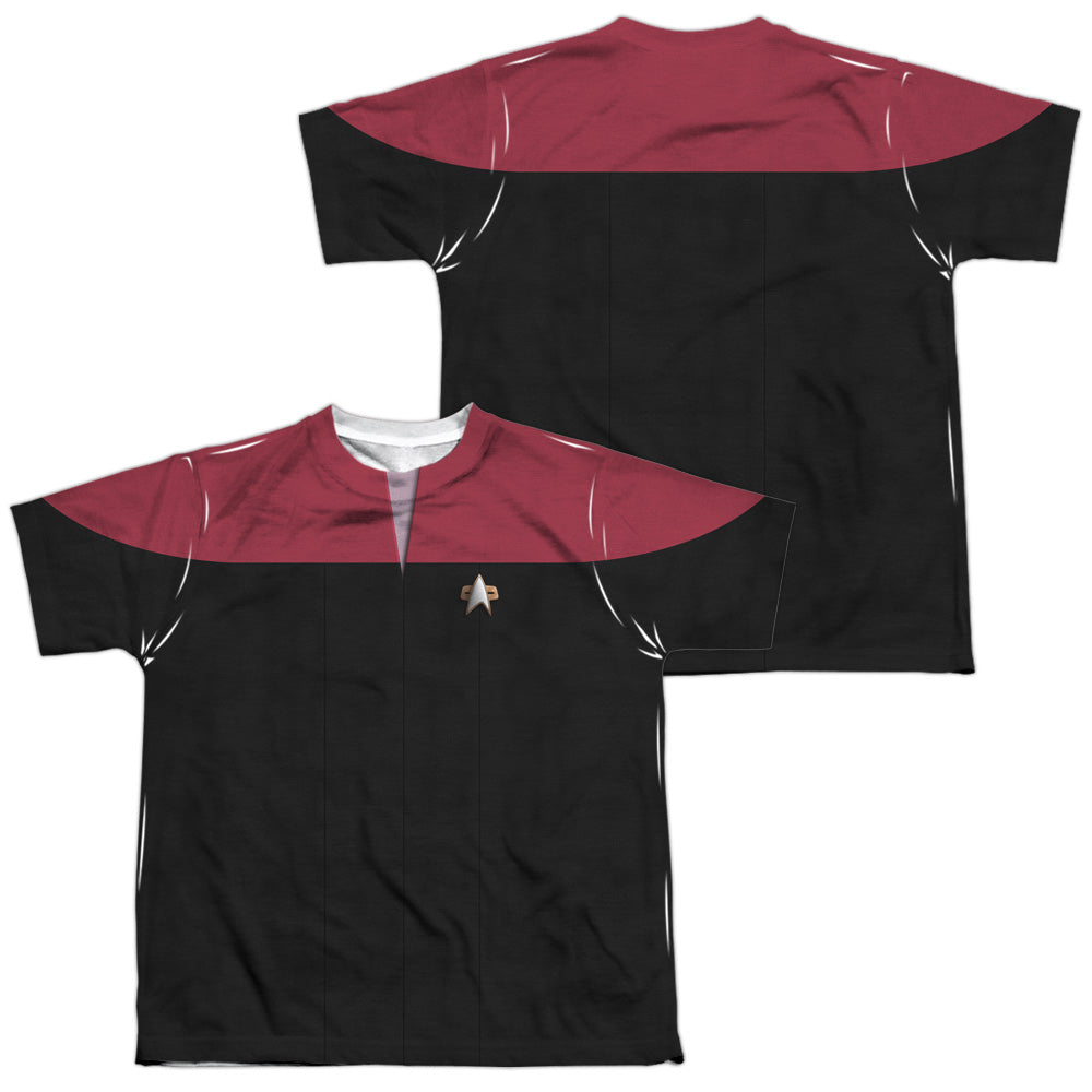 STAR TREK/VOYAGER COMMAND UNIFORM (FRONT/BACK PRINT) - S/S YOUTH POLY CREW - MULTI