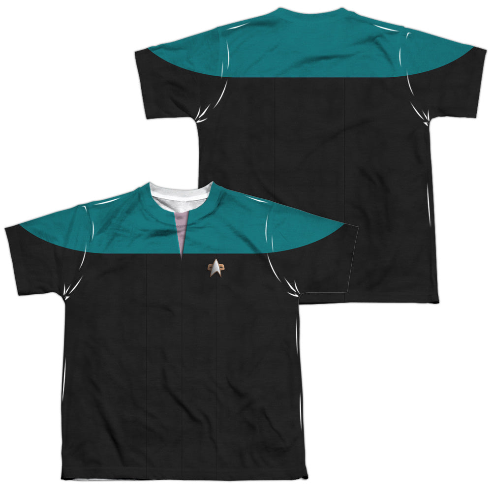 STAR TREK/VOYAGER SCIENCE UNIFORM (FRONT/BACK PRINT) - S/S YOUTH POLY CREW - MULTI
